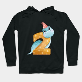 2nd Birthday Cute Little Dinosaur Hoodie